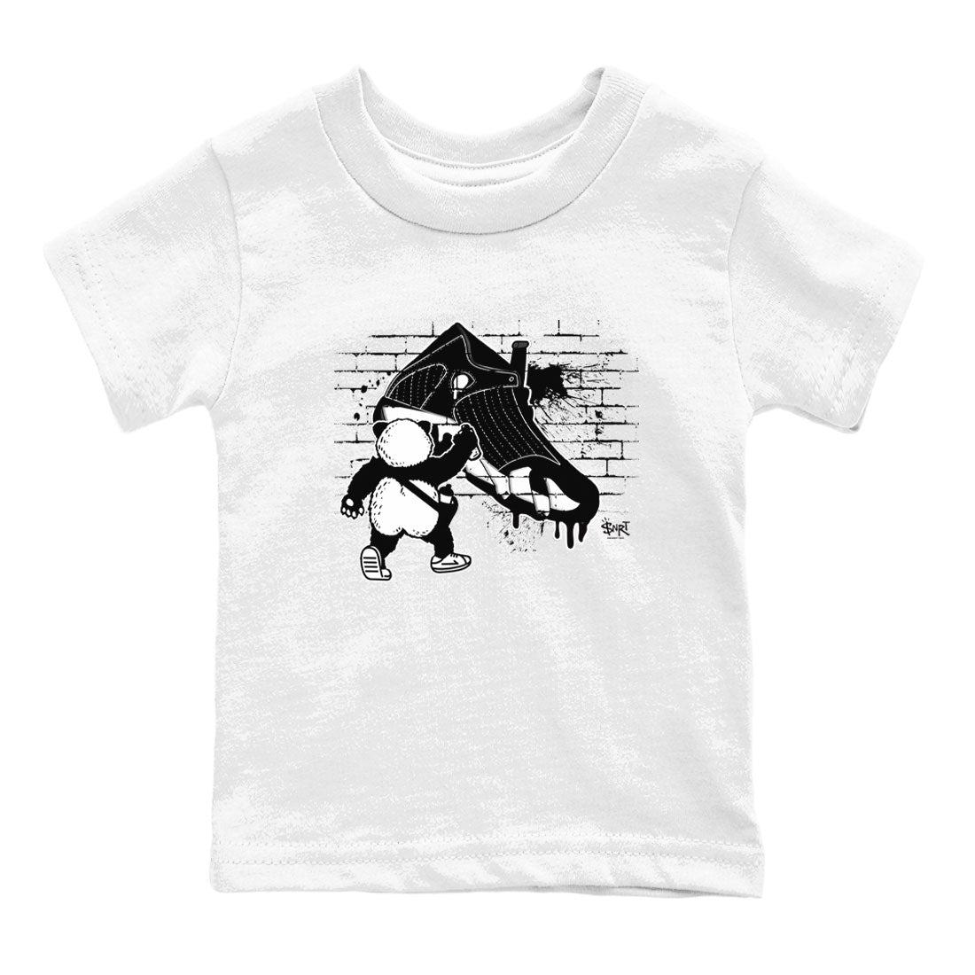 14s Panda shirt to match jordans Panda Artist sneaker tees Air Jordan 14 Panda SNRT sneaker release tees baby toddler White 2 cotton Shirt