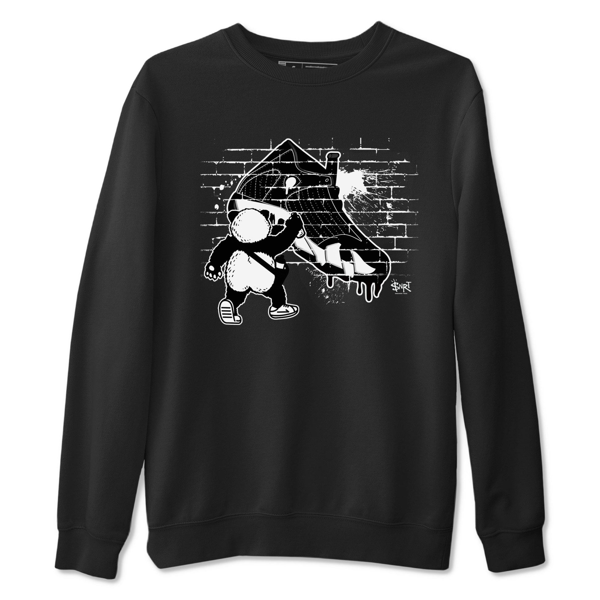 14s Panda shirt to match jordans Panda Artist sneaker tees Air Jordan 14 Panda SNRT Sneaker Release Tees unisex cotton Black 2 crew neck shirt