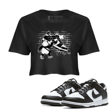 Dunk Panda shirt to match jordans Panda Artist sneaker tees Dunk Low Panda Black White SNRT Sneaker Release Tees Black 1 crop length shirt