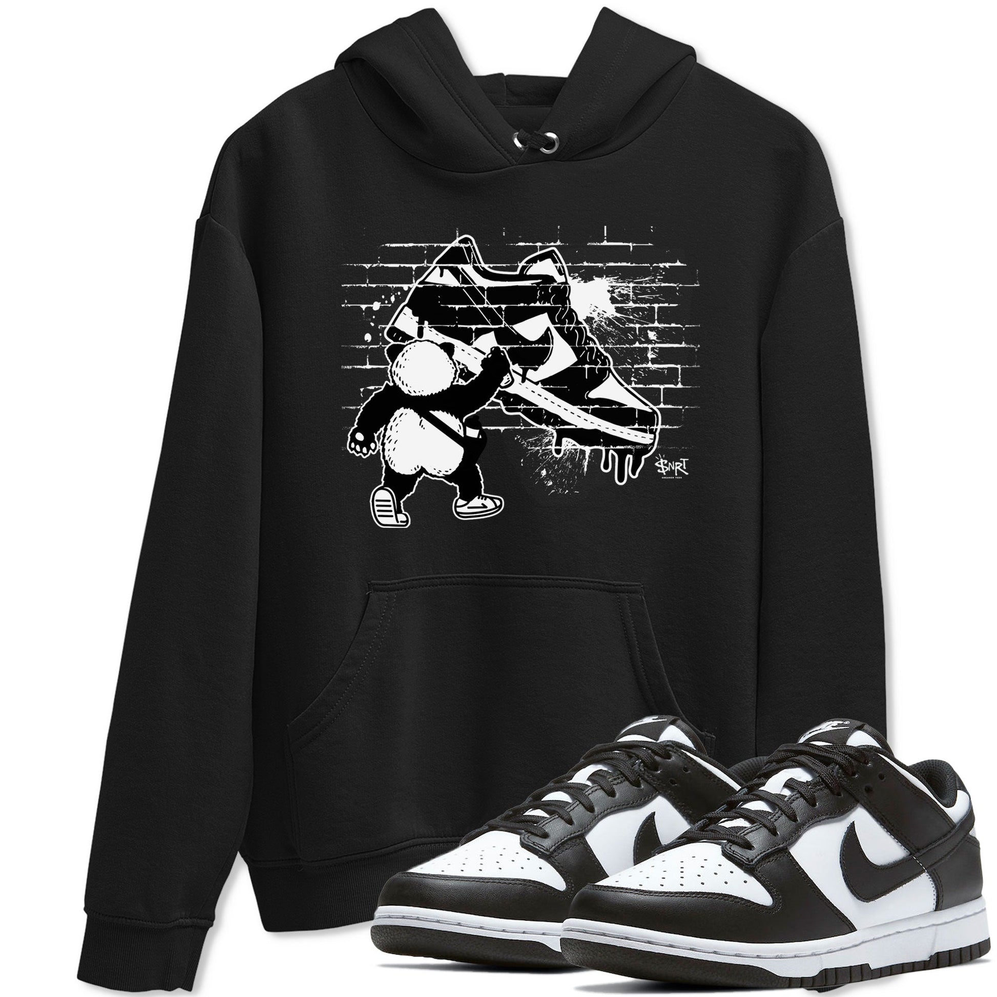 Dunk Panda shirt to match jordans Panda Artist sneaker tees Dunk Low Panda Black White SNRT Sneaker Release Tees unisex cotton Black 1 crew neck shirt