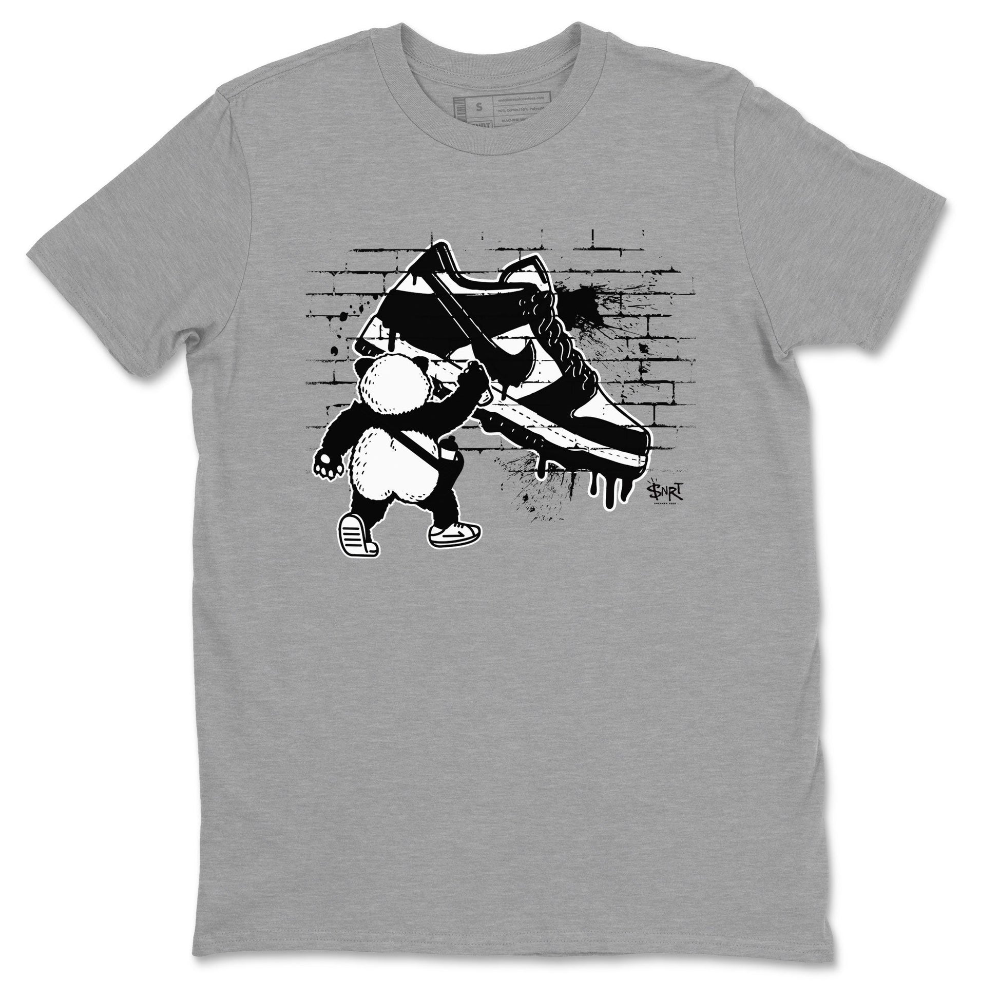 Dunk Panda shirt to match jordans Panda Artist sneaker tees Dunk Low Panda Black White SNRT Sneaker Release Tees unisex cotton Heather Grey 2 crew neck shirt