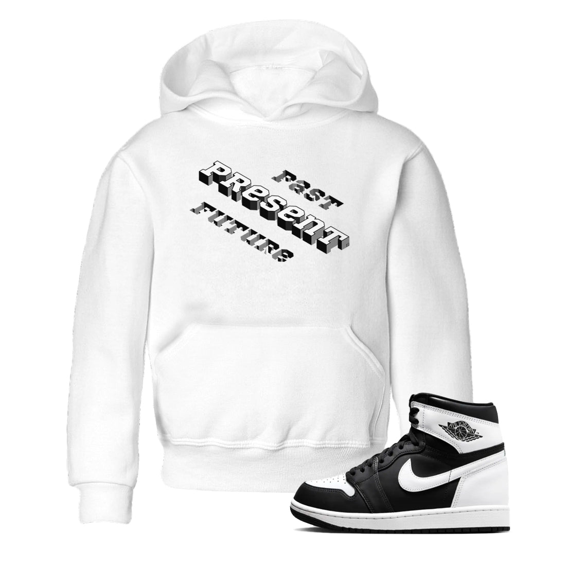 1s Black White shirt to match jordans Past Present Future sneaker tees Air Jordan 1 Black White SNRT sneaker release tees baby toddler White 1 cotton Shirt