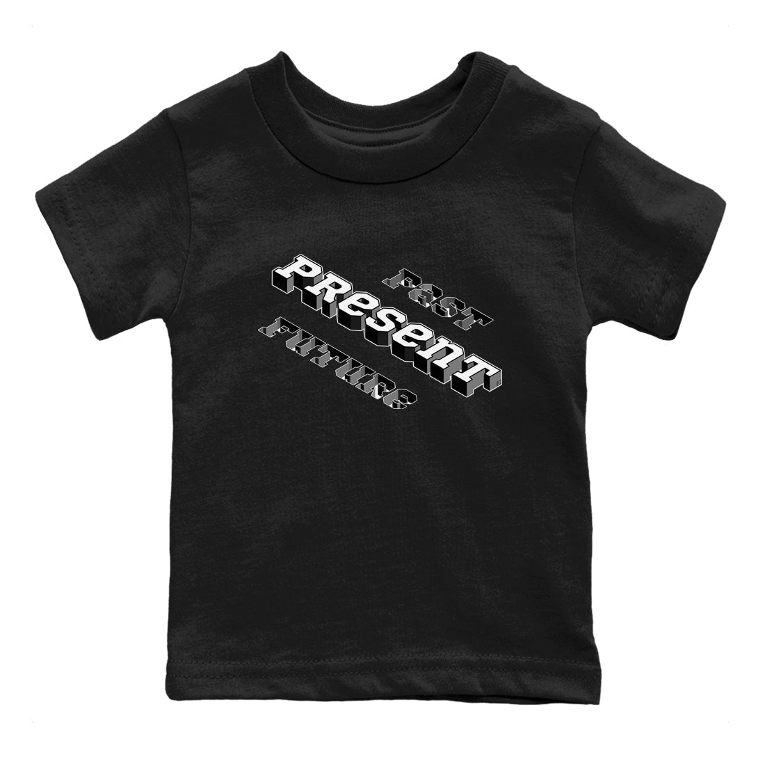 1s Black White shirt to match jordans Past Present Future sneaker tees Air Jordan 1 Black White SNRT sneaker release tees baby toddler Black 2 cotton Shirt