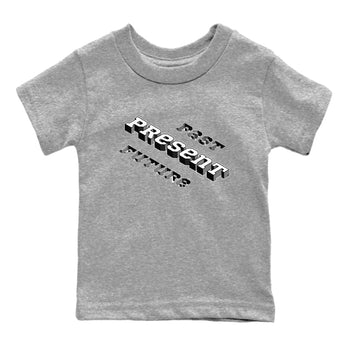 1s Black White shirt to match jordans Past Present Future sneaker tees Air Jordan 1 Black White SNRT sneaker release tees baby toddler Heather Grey 2 cotton Shirt