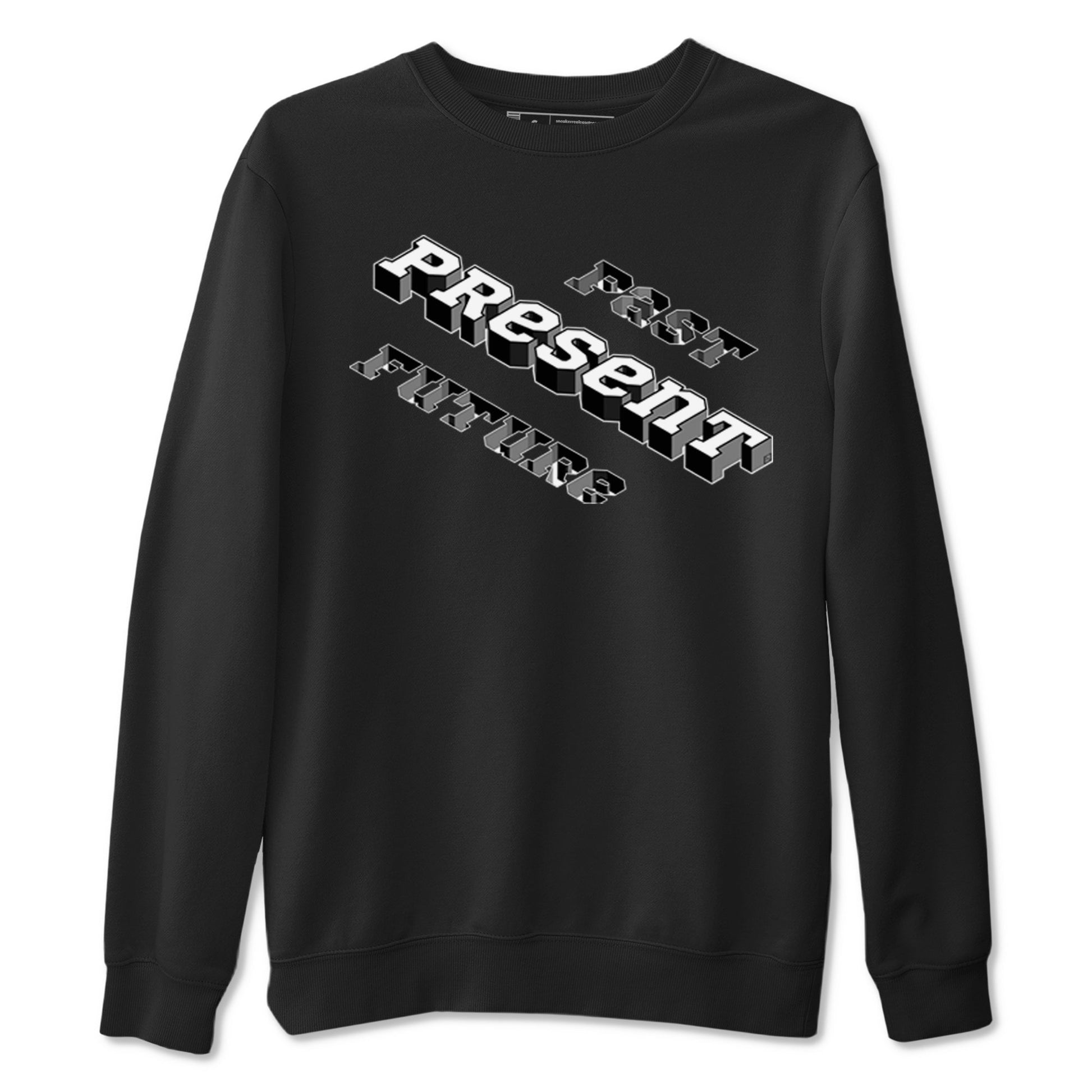 1s Black White shirt to match jordans Past Present Future sneaker tees Air Jordan 1 Black White SNRT Sneaker Release Tees unisex cotton Black 2 crew neck shirt