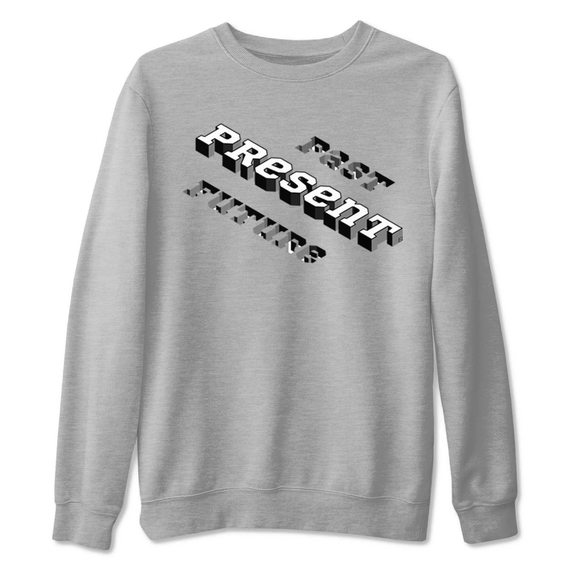 1s Black White shirt to match jordans Past Present Future sneaker tees Air Jordan 1 Black White SNRT Sneaker Release Tees unisex cotton Heather Grey 2 crew neck shirt
