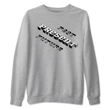 1s Black White shirt to match jordans Past Present Future sneaker tees Air Jordan 1 Black White SNRT Sneaker Release Tees unisex cotton Heather Grey 2 crew neck shirt