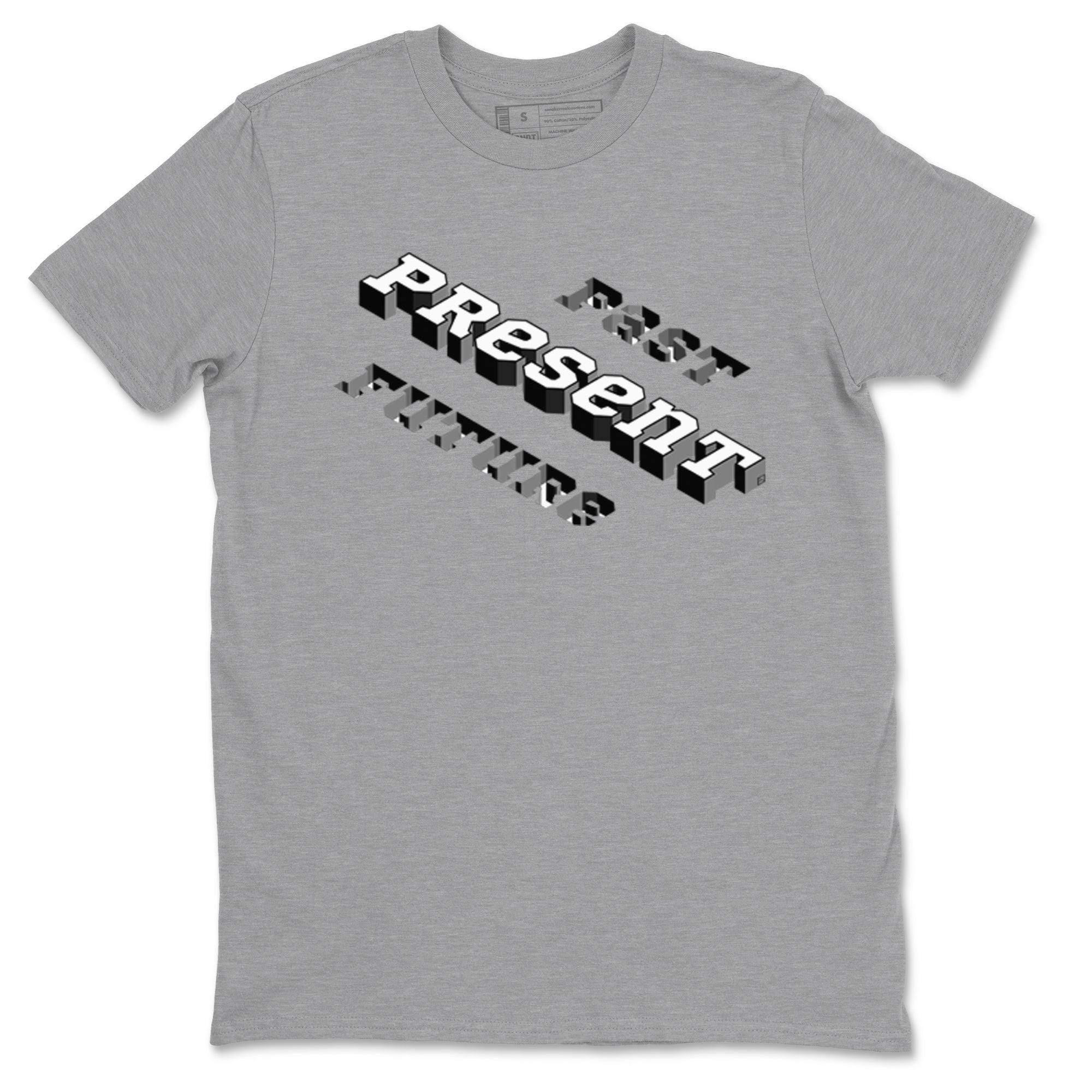 1s Black White shirt to match jordans Past Present Future sneaker tees Air Jordan 1 Black White SNRT Sneaker Release Tees unisex cotton Heather Grey 2 crew neck shirt
