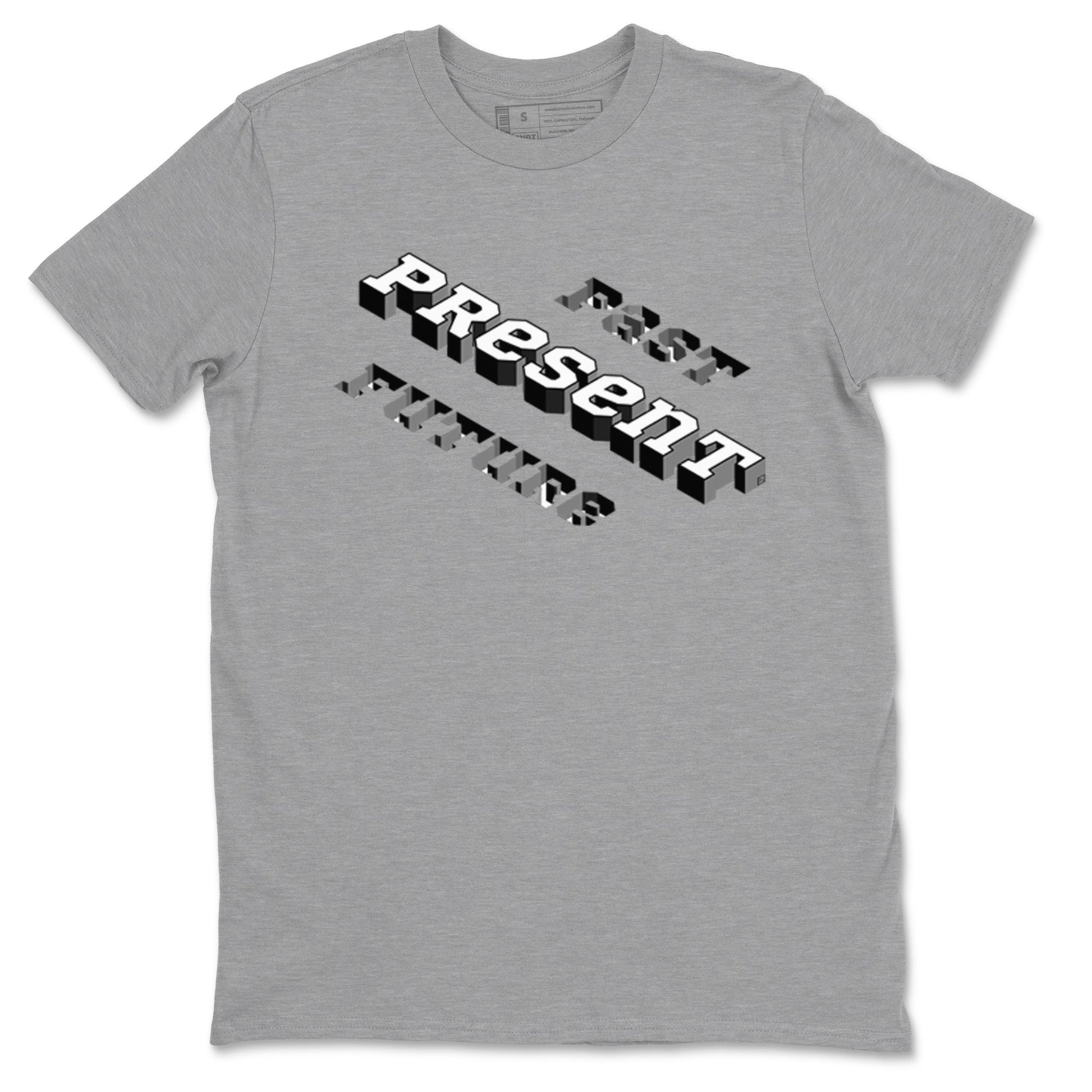 1s Black White shirt to match jordans Past Present Future sneaker tees Air Jordan 1 Black White SNRT Sneaker Release Tees unisex cotton Heather Grey 2 crew neck shirt