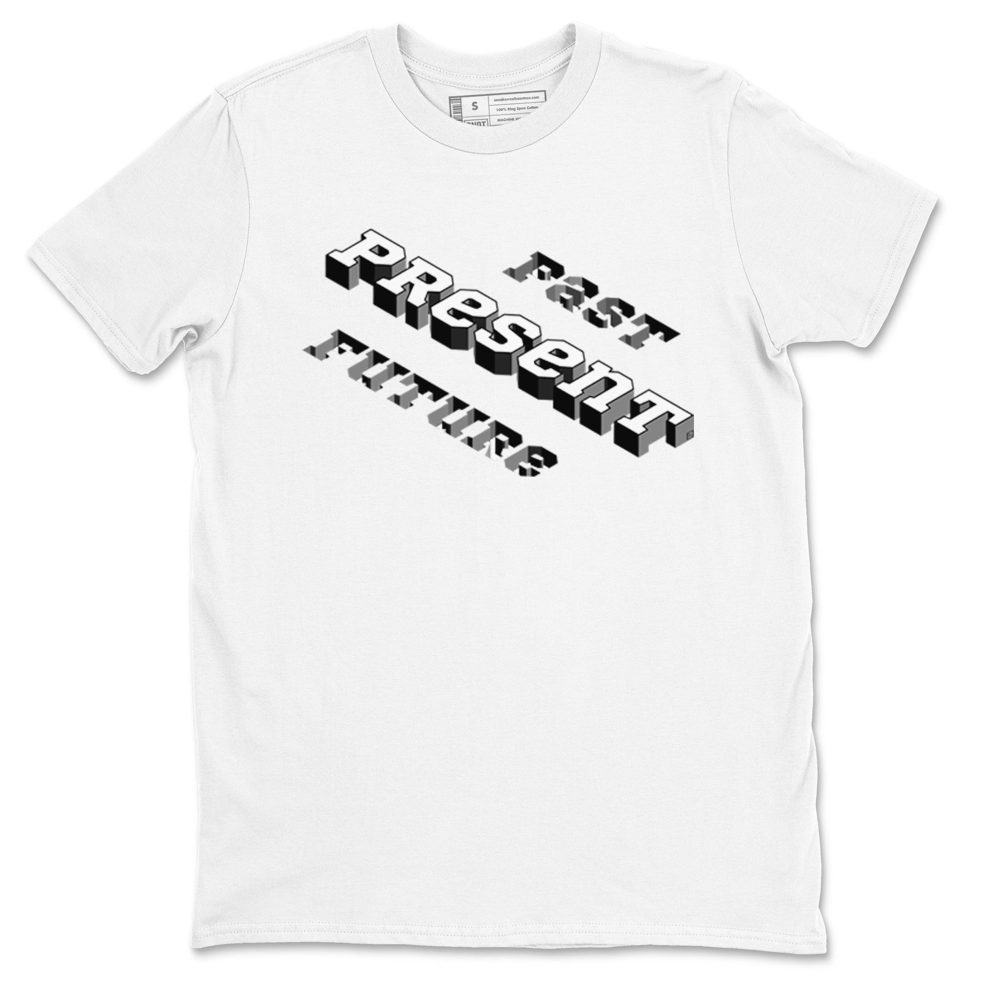 1s Black White shirt to match jordans Past Present Future sneaker tees Air Jordan 1 Black White SNRT Sneaker Release Tees unisex cotton White 2 crew neck shirt