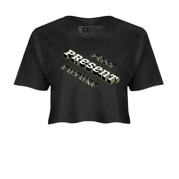 1s Yellow Ochre shirt to match jordans Past Present Future sneaker tees Air Jordan 1 High OG Yellow Ochre SNRT Sneaker Release Tees Black 2 crop length shirt