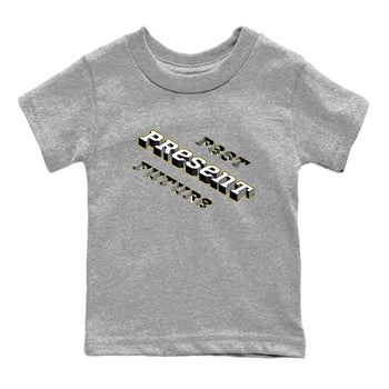 1s Yellow Ochre shirt to match jordans Past Present Future sneaker tees Air Jordan 1 High OG Yellow Ochre SNRT sneaker release tees baby toddler Heather Grey 2 cotton Shirt