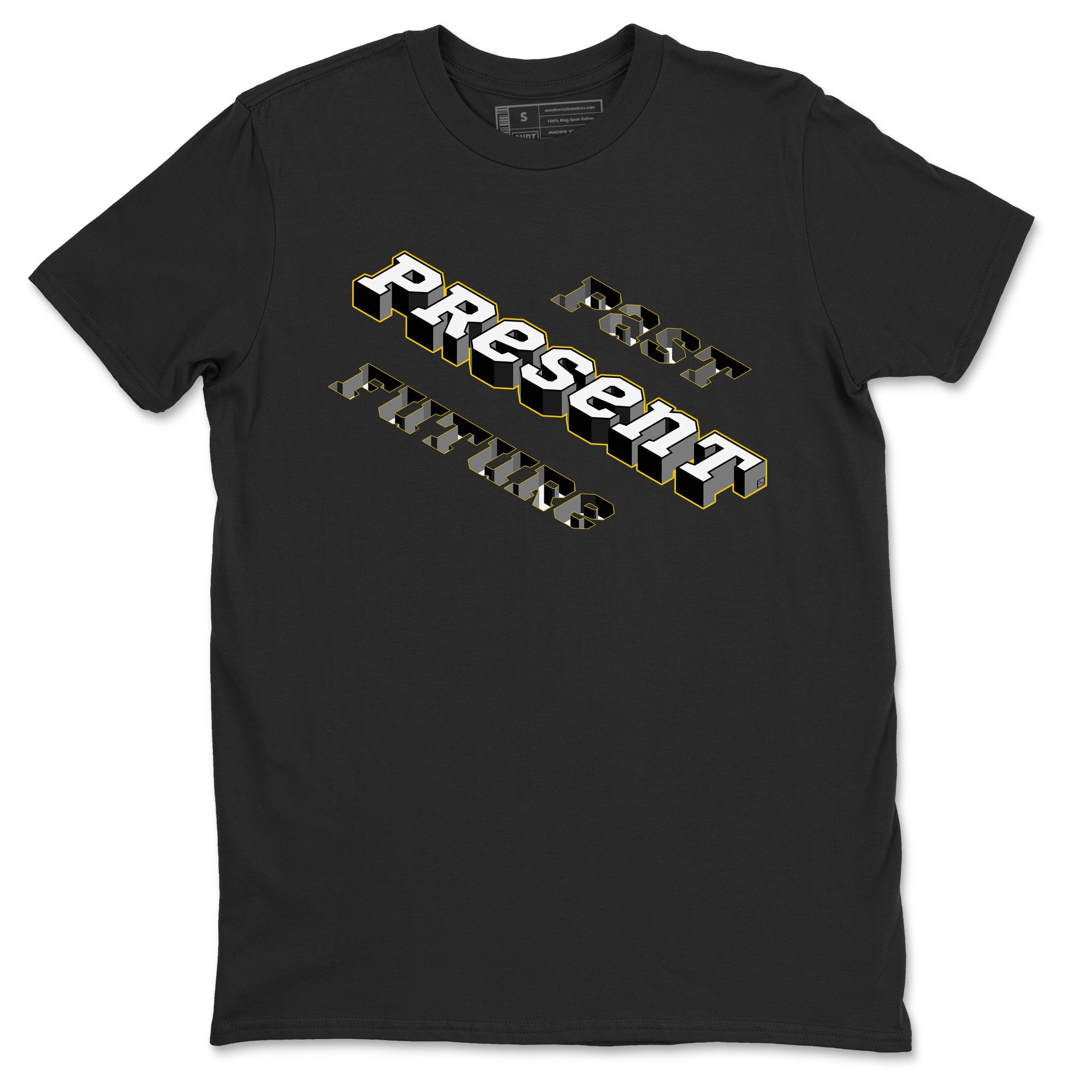 1s Yellow Ochre shirt to match jordans Past Present Future sneaker tees Air Jordan 1 High OG Yellow Ochre SNRT Sneaker Release Tees unisex cotton Black 2 crew neck shirt