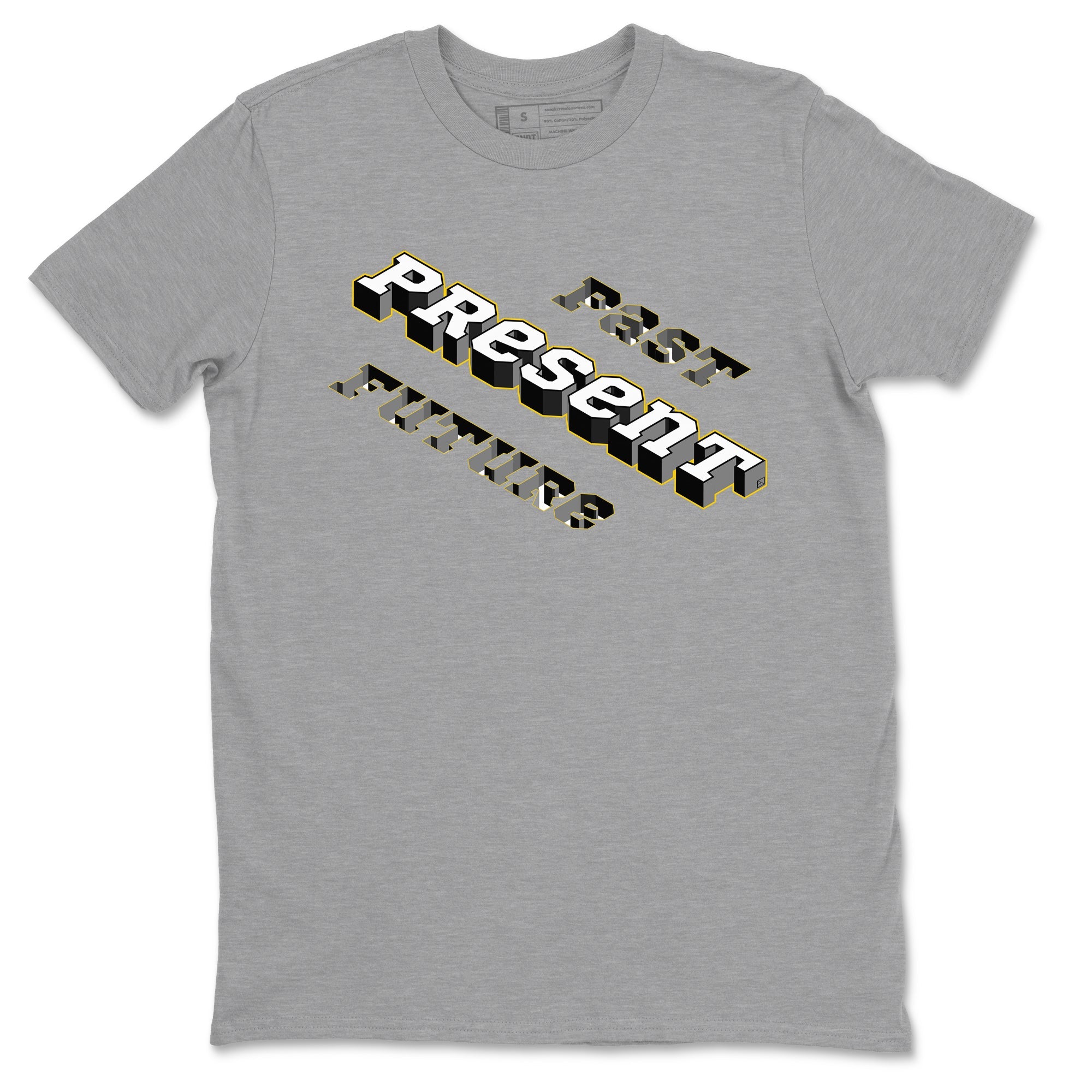 1s Yellow Ochre shirt to match jordans Past Present Future sneaker tees Air Jordan 1 High OG Yellow Ochre SNRT Sneaker Release Tees unisex cotton Heather Grey 2 crew neck shirt