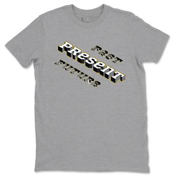 1s Yellow Ochre shirt to match jordans Past Present Future sneaker tees Air Jordan 1 High OG Yellow Ochre SNRT Sneaker Release Tees unisex cotton Heather Grey 2 crew neck shirt