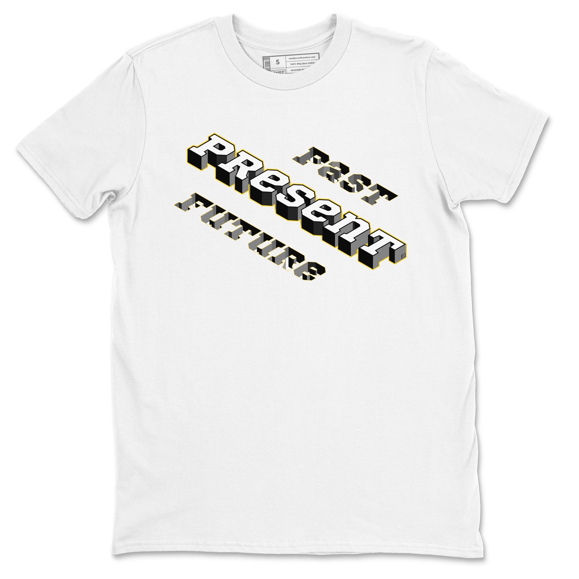 1s Yellow Ochre shirt to match jordans Past Present Future sneaker tees Air Jordan 1 High OG Yellow Ochre SNRT Sneaker Release Tees unisex cotton White 2 crew neck shirt