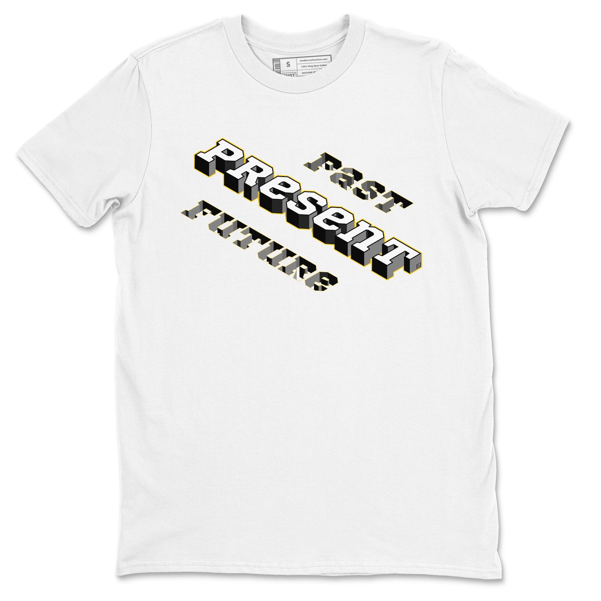 1s Yellow Ochre shirt to match jordans Past Present Future sneaker tees Air Jordan 1 High OG Yellow Ochre SNRT Sneaker Release Tees unisex cotton White 2 crew neck shirt