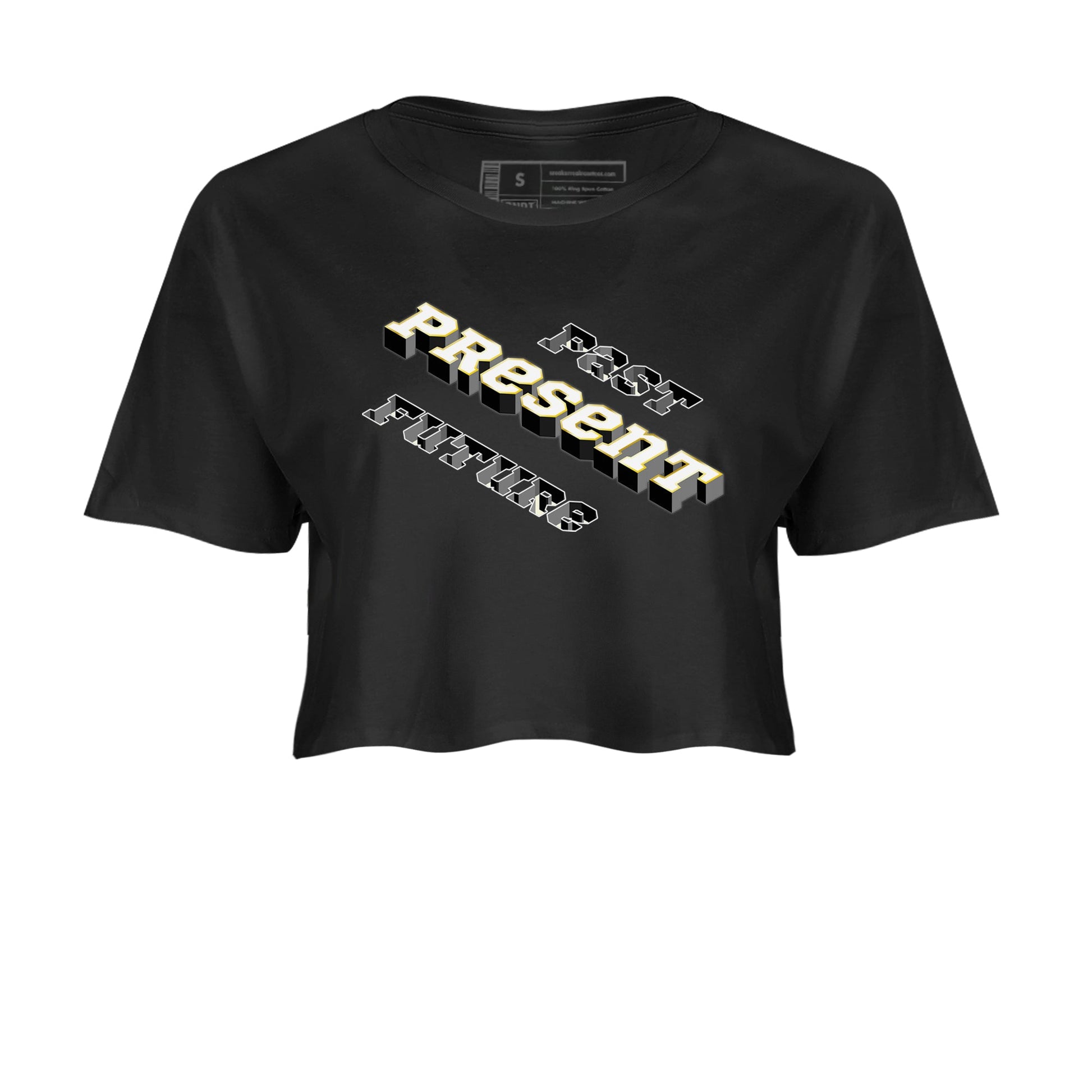 11s Gratitude shirt to match jordans Past Present Future sneaker match tee Air Jordan 11 Gratitude SNRT Sneaker Tees Black 2 women's crop tee