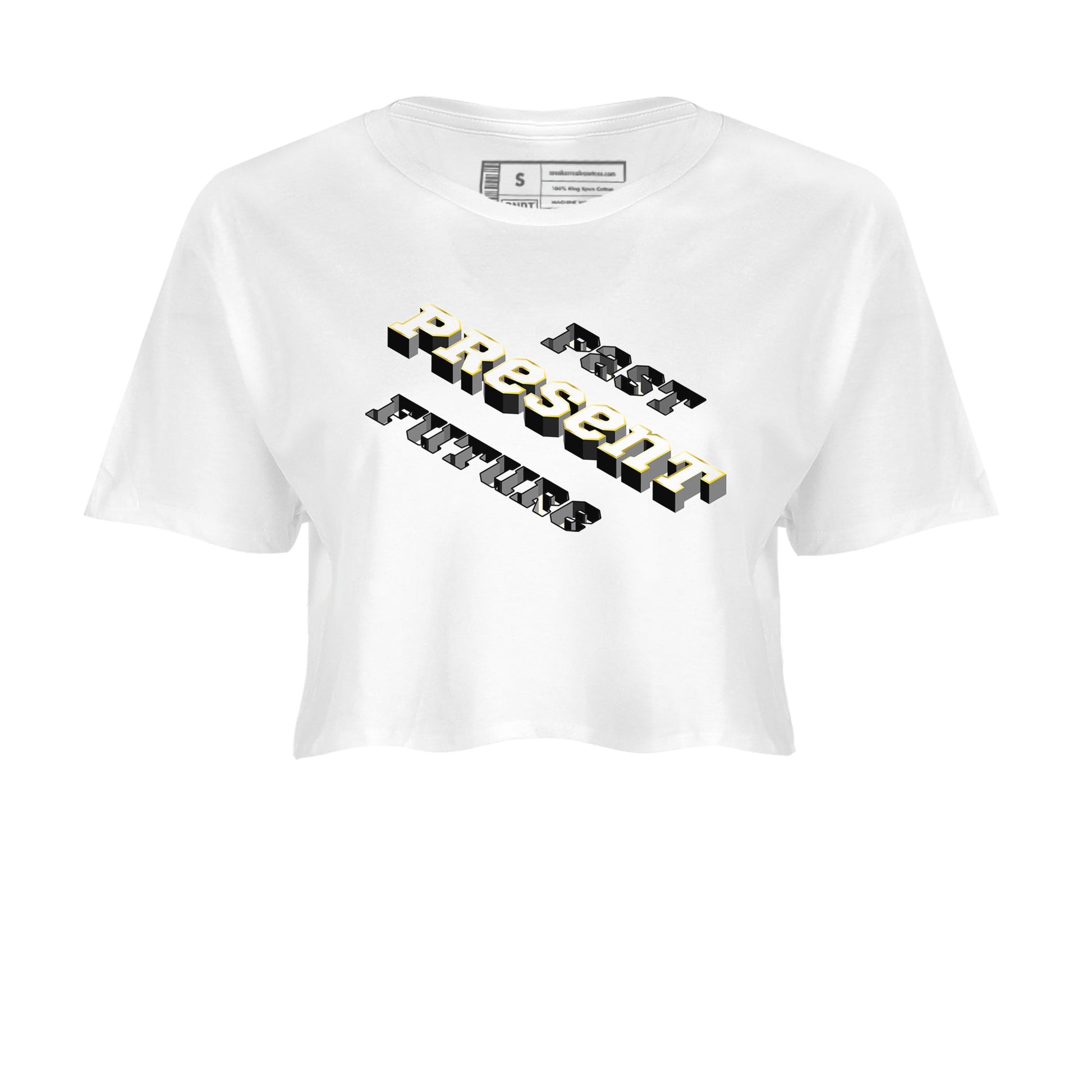 11s Gratitude shirt to match jordans Past Present Future sneaker match tee Air Jordan 11 Gratitude SNRT Sneaker Tees White 2 women's crop tee