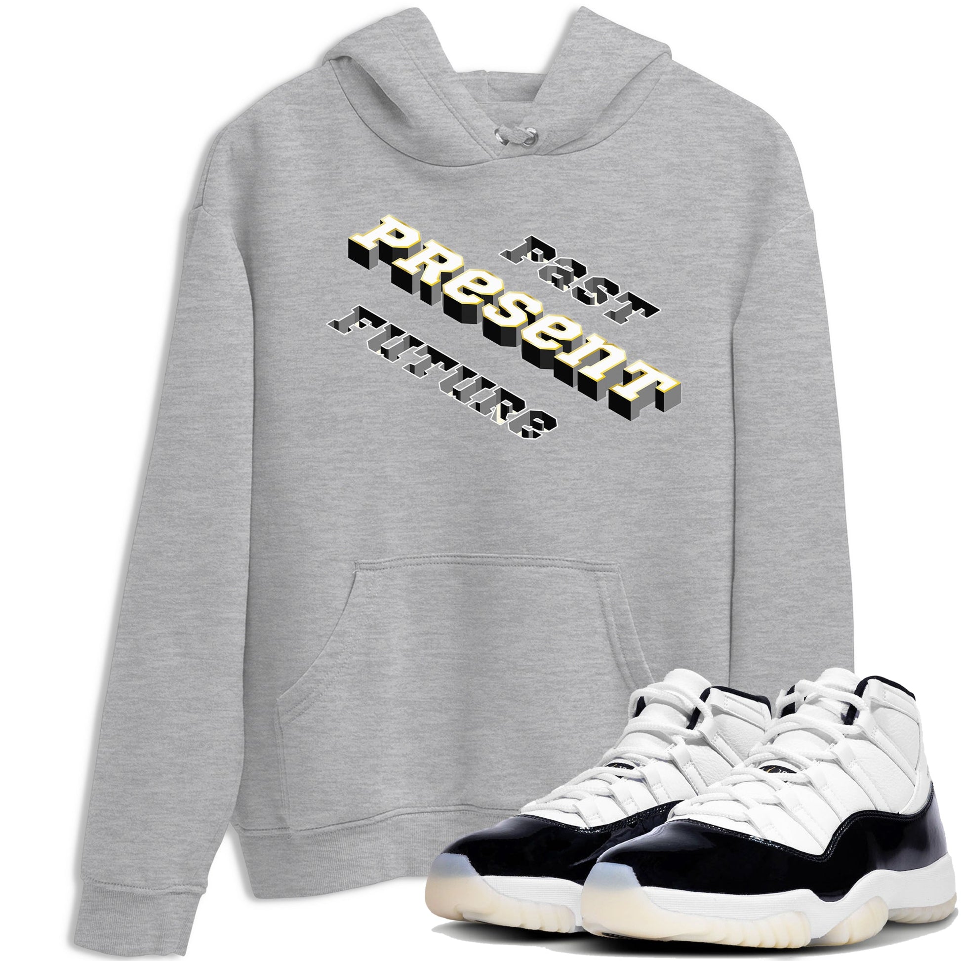 11s Gratitude shirt to match jordans Past Present Future sneaker match tee AJ11 Gratitude SNRT Sneaker Tees unisex cotton Heather Grey 1 crew neck shirt