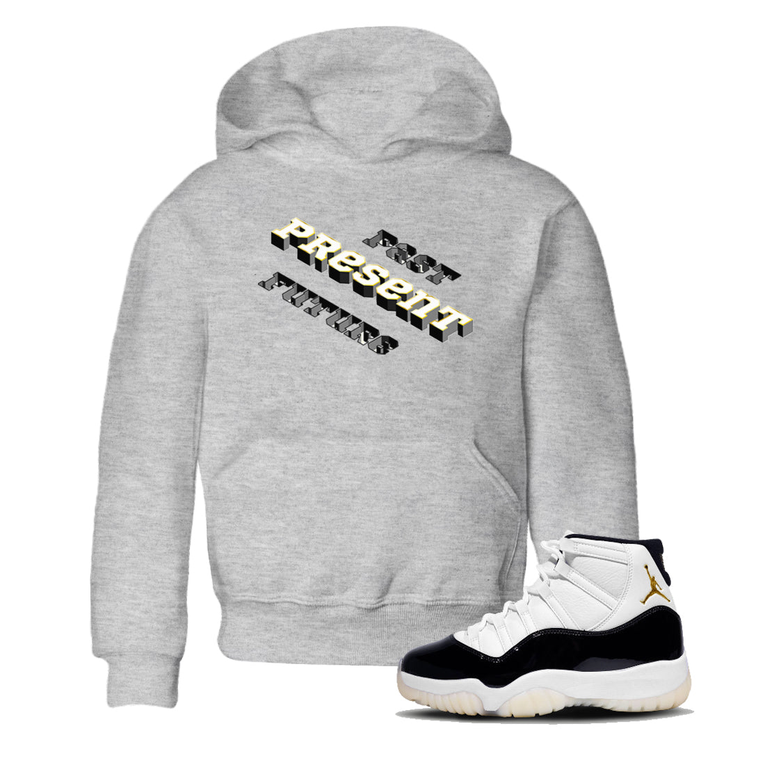 11s Gratitude shirt to match jordans Past Present Future sneaker match tee Air Jordan 11 Gratitude SNRT Sneaker Tees baby toddler Heather Grey 1 cotton Shirt