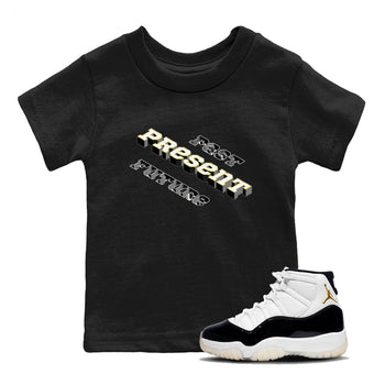 11s Gratitude shirt to match jordans Past Present Future sneaker match tee Air Jordan 11 Gratitude SNRT Sneaker Tees baby toddler Black 1 cotton Shirt