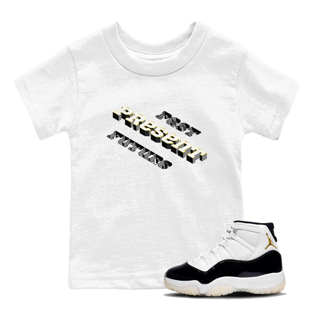 11s Gratitude shirt to match jordans Past Present Future sneaker match tee Air Jordan 11 Gratitude SNRT Sneaker Tees baby toddler White 1 cotton Shirt