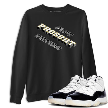 11s Gratitude shirt to match jordans Past Present Future sneaker match tee AJ11 Gratitude SNRT Sneaker Tees unisex cotton Black 1 crew neck shirt