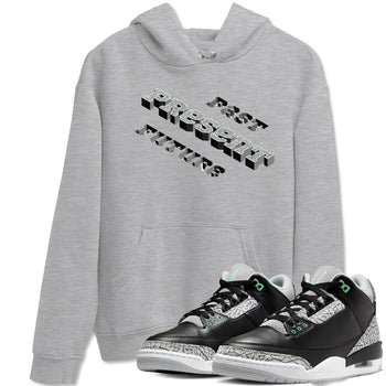 3s Green Glow shirt to match jordans Past Present Future sneaker tees Air Jordan 3 Green Glow SNRT Sneaker Release Tees unisex cotton Heather Grey 1 crew neck shirt