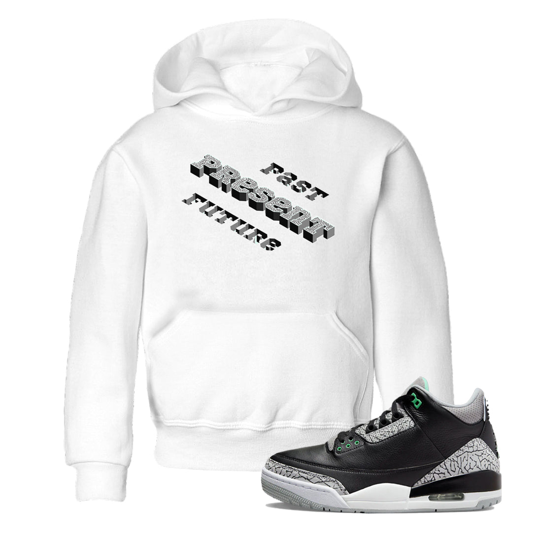 3s Green Glow shirt to match jordans Past Present Future sneaker tees Air Jordan 3 Green Glow SNRT sneaker release tees baby toddler White 1 cotton Shirt