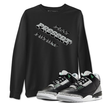 3s Green Glow shirt to match jordans Past Present Future sneaker tees Air Jordan 3 Green Glow SNRT Sneaker Release Tees unisex cotton Black 1 crew neck shirt