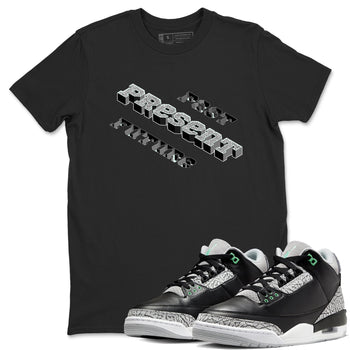 3s Green Glow shirt to match jordans Past Present Future sneaker tees Air Jordan 3 Green Glow SNRT Sneaker Release Tees unisex cotton Black 1 crew neck shirt