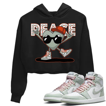 Jordan 1 Seafoam Sneaker Match Tees Peace Heart Sneaker Tees Jordan 1 Seafoam Sneaker Release Tees Women's Shirts
