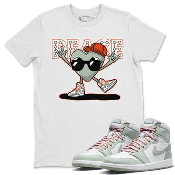 Jordan 1 Seafoam Sneaker Match Tees Peace Heart Sneaker Tees Jordan 1 Seafoam Sneaker Release Tees Unisex Shirts