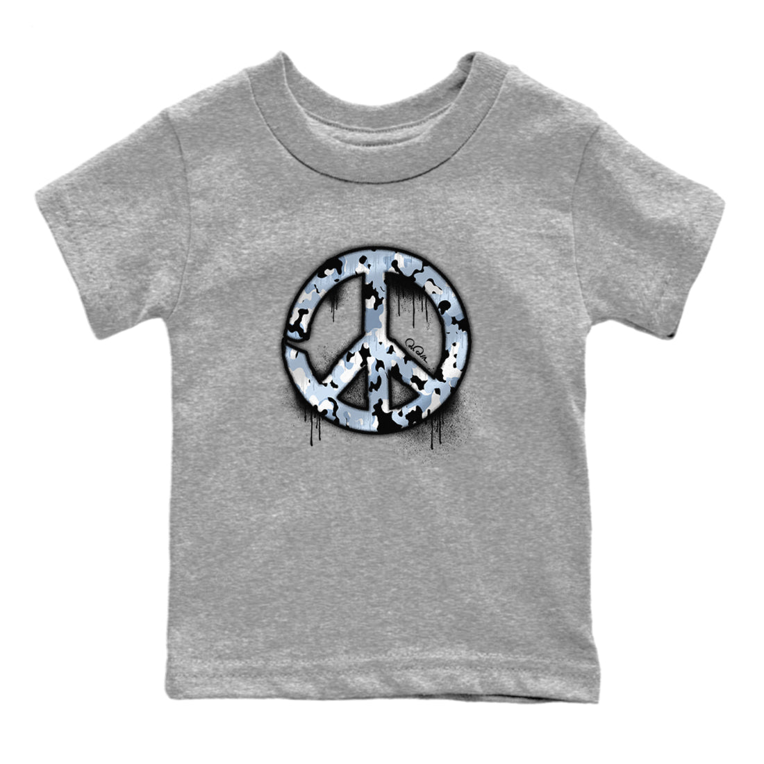 Air Jordan 13 Blue Grey shirt to match jordans Peace Sign sneaker tees AJ13 Blue Grey SNRT sneaker release tees baby toddler Heather Grey 2 cotton Shirt