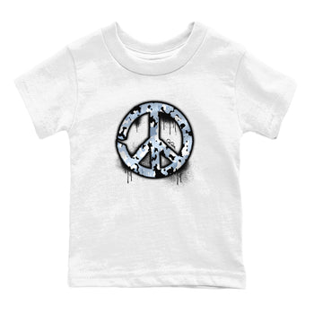 Air Jordan 13 Blue Grey shirt to match jordans Peace Sign sneaker tees AJ13 Blue Grey SNRT sneaker release tees baby toddler White 2 cotton Shirt