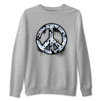 Air Jordan 13 Blue Grey shirt to match jordans Peace Sign sneaker tees AJ13 Blue Grey SNRT Sneaker Release Tees unisex cotton Heather Grey 2 crew neck shirt