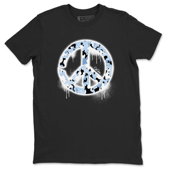 Air Jordan 13 Blue Grey shirt to match jordans Peace Sign sneaker tees AJ13 Blue Grey SNRT Sneaker Release Tees unisex cotton Black 2 crew neck shirt