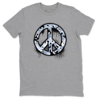Air Jordan 13 Blue Grey shirt to match jordans Peace Sign sneaker tees AJ13 Blue Grey SNRT Sneaker Release Tees unisex cotton Heather Grey 2 crew neck shirt