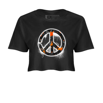 Air Jordan 3 Fear shirt to match jordans Peace Sign sneaker tees AJ3 Fear SNRT Sneaker Release Tees Black 2 Crop T-Shirt