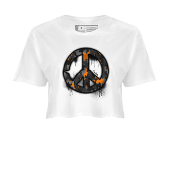 Air Jordan 3 Fear shirt to match jordans Peace Sign sneaker tees AJ3 Fear SNRT Sneaker Release Tees White 2 Crop T-Shirt