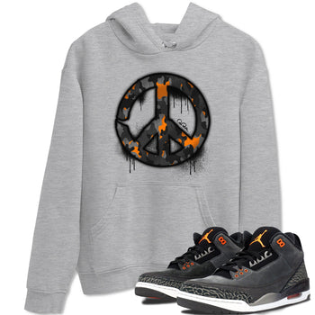 Air Jordan 3 Fear shirt to match jordans Peace Sign sneaker tees AJ3 Fear SNRT Sneaker Release Tees Unisex Heather Grey 1 T-Shirt