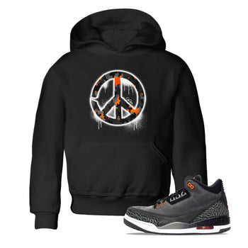 Air Jordan 3 Fear shirt to match jordans Peace Sign sneaker tees AJ3 Fear SNRT Sneaker Release Tees Baby Toddler Black 1 T-Shirt