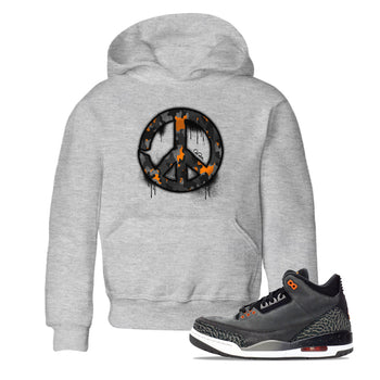 Air Jordan 3 Fear shirt to match jordans Peace Sign sneaker tees AJ3 Fear SNRT Sneaker Release Tees Baby Toddler Heather Grey 1 T-Shirt