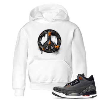 Air Jordan 3 Fear shirt to match jordans Peace Sign sneaker tees AJ3 Fear SNRT Sneaker Release Tees Baby Toddler White 1 T-Shirt