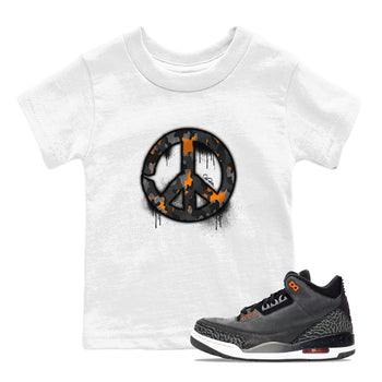 Air Jordan 3 Fear shirt to match jordans Peace Sign sneaker tees AJ3 Fear SNRT Sneaker Release Tees Baby Toddler White 1 T-Shirt