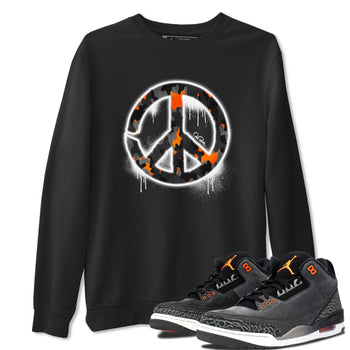 Air Jordan 3 Fear shirt to match jordans Peace Sign sneaker tees AJ3 Fear SNRT Sneaker Release Tees Unisex Black 1 T-Shirt