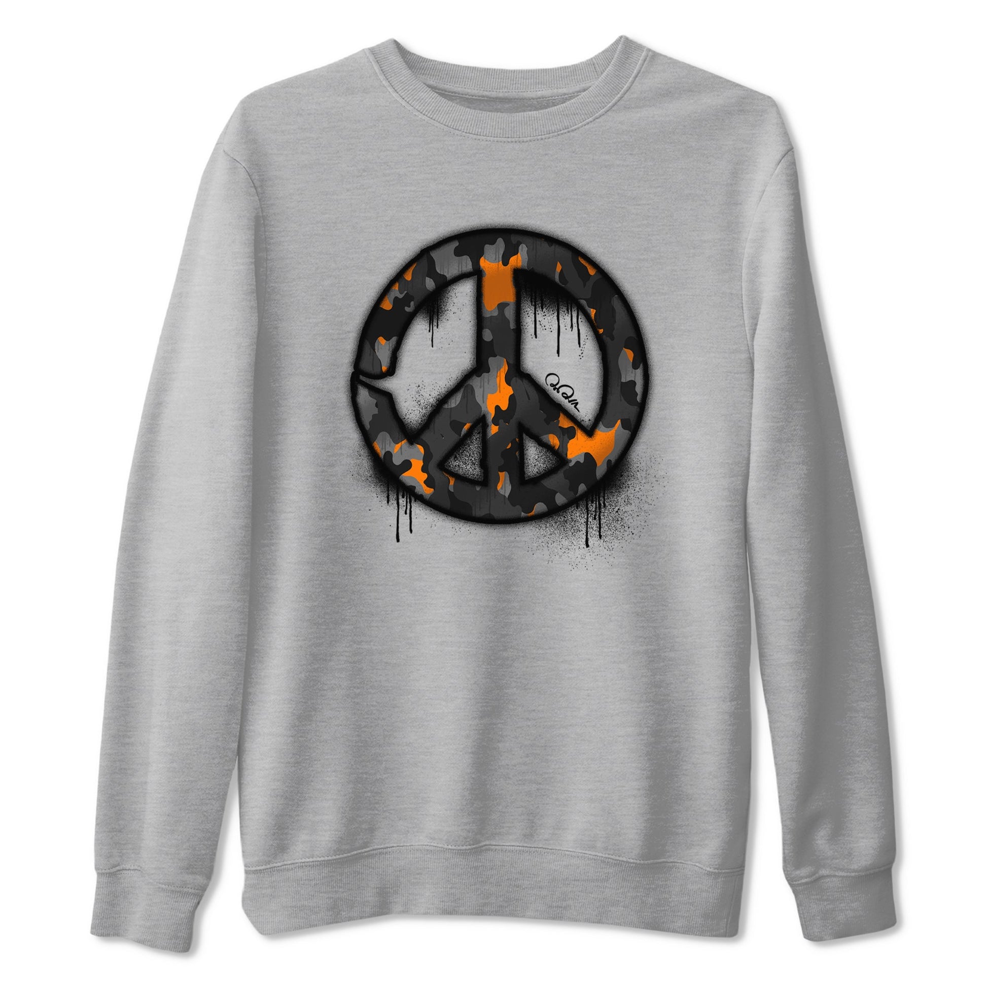 Air Jordan 3 Fear shirt to match jordans Peace Sign sneaker tees AJ3 Fear SNRT Sneaker Release Tees Unisex Heather Grey 2 T-Shirt