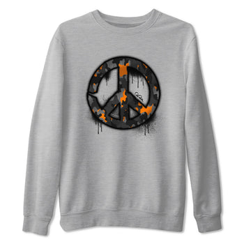 Air Jordan 3 Fear shirt to match jordans Peace Sign sneaker tees AJ3 Fear SNRT Sneaker Release Tees Unisex Heather Grey 2 T-Shirt