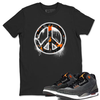 Air Jordan 3 Fear shirt to match jordans Peace Sign sneaker tees AJ3 Fear SNRT Sneaker Release Tees Unisex Black 1 T-Shirt